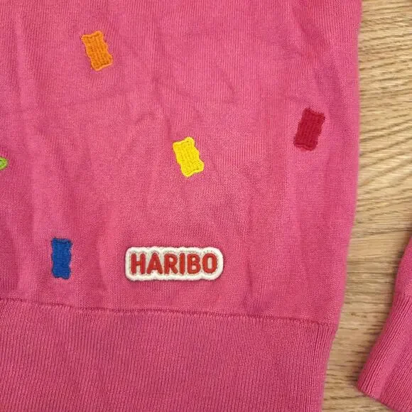 Haribo Pink Embroidered Gummy Bear Crewneck Sweater - Picture 8 of 8
